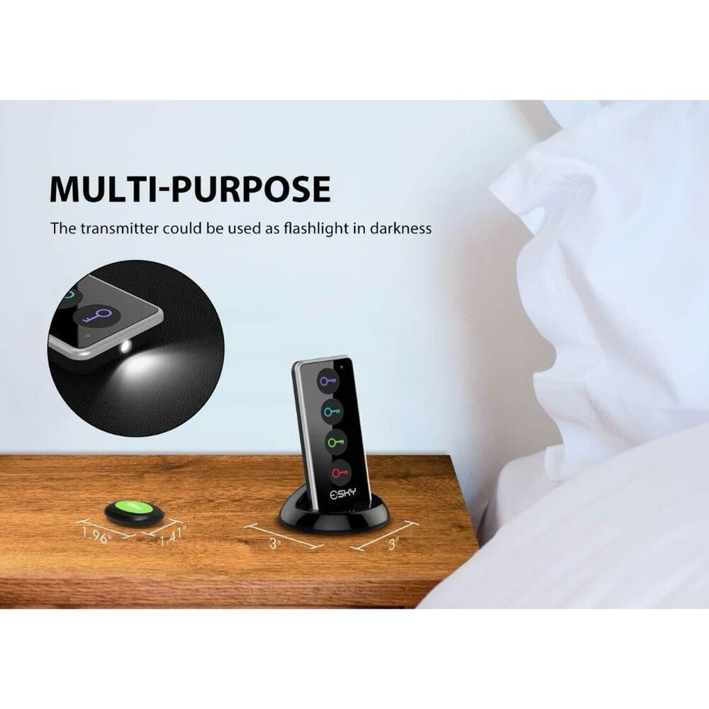 NWT Key Remote Finder Set With 1 Transmitter 4 Receivers LED Flashlight Tracker - Picture 7 of 16
